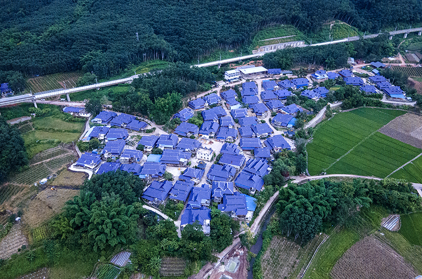 磨憨鎮(zhèn)曼莊村大龍哈小組現(xiàn)代化邊境幸福村新貌。人民網(wǎng)記者 符皓攝