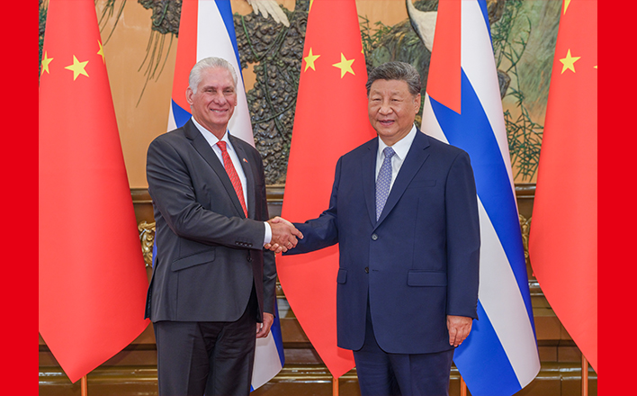 習(xí)近平會(huì)見(jiàn)古共中央第一書(shū)記、古巴國(guó)家主席迪亞斯-卡內(nèi)爾