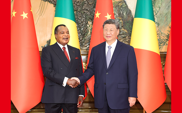 習(xí)近平會(huì)見(jiàn)剛果（布）總統(tǒng)薩蘇